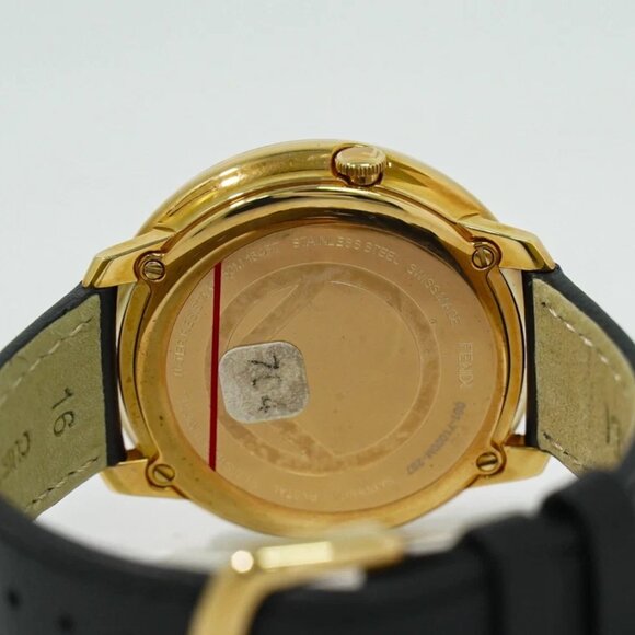 FENDI Runaway 71000M Gold Plated Leather Quartz Watch - Picture 14 of 16